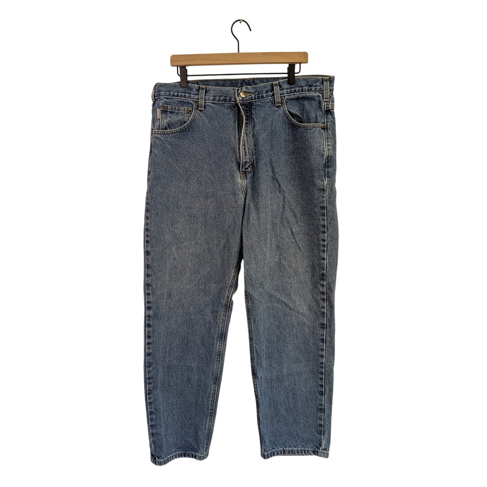 Carhartt Relaxed Fit Jeans Straight Leg Work Wear 100% Cotton Dark Wash 38x30